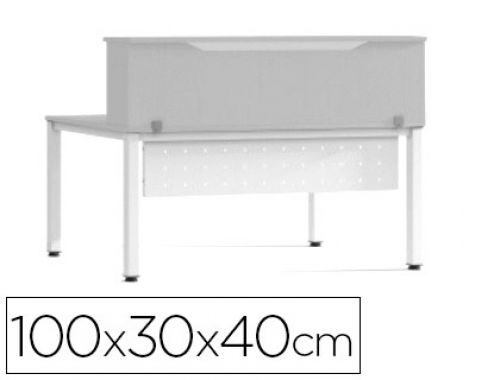 Apoio de secretaria rocada valido para mesas work metal executive 100x30x40 cm acabamento an02 cinza/cinza , Rocada , 150664 , 8427951070869